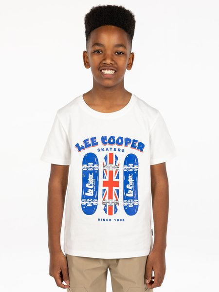 Lee Cooper Boy's SS T-Shirt: Francis White