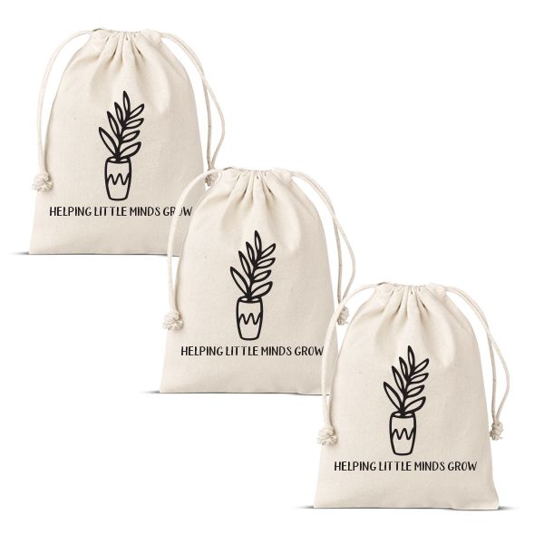 Teacher Plant Drawstring Bags - Set of 3
