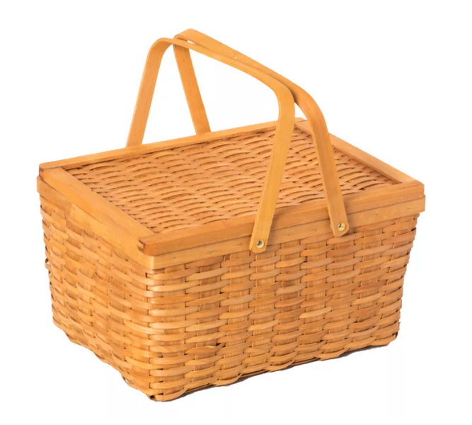 Natural Hand Woven Picnic Basket - Large