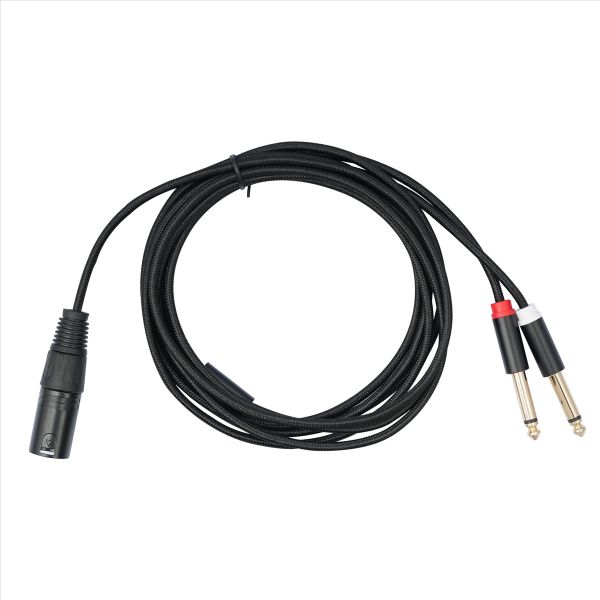 Xlr Male To Dual 6.35Mm Plug Audio Microphone Cable Y-Splitter 1M