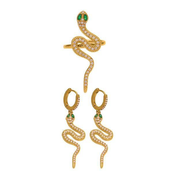 Cobra Coil Jewelry Set - 5A Zirconia Full Pavé Stainless Steel