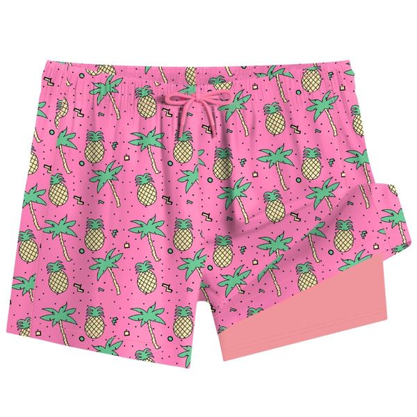 Men's Double-Layer Beach Shorts Swim Trunks for Seaside Surfing