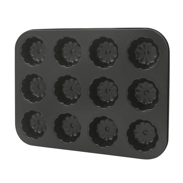 Flower Design 12 Hole Non Stick Baking Pan