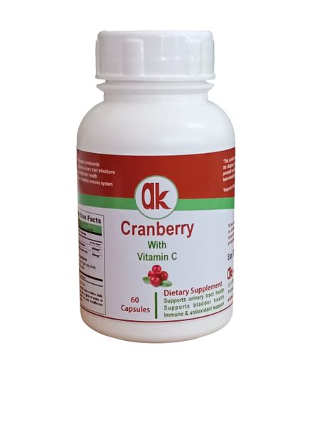 AK Cranberry with Vitamin C Capsules - Daily Urinary and Immune Support