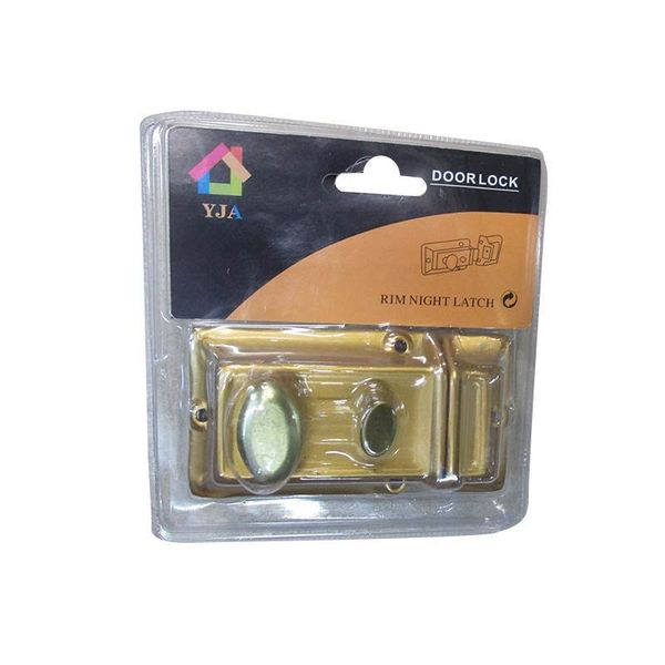 Door Rim Night Latch Locks - Gold x 3