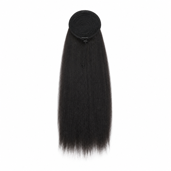 Ponytail Afro Long Kinky Straight Yaki With an Elastic Clip Tools