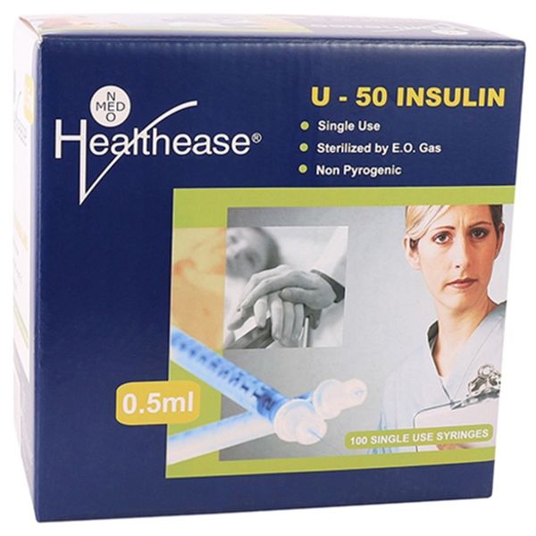 Healthease - Syringe 0.5ml 29g Fixed Needle 100's