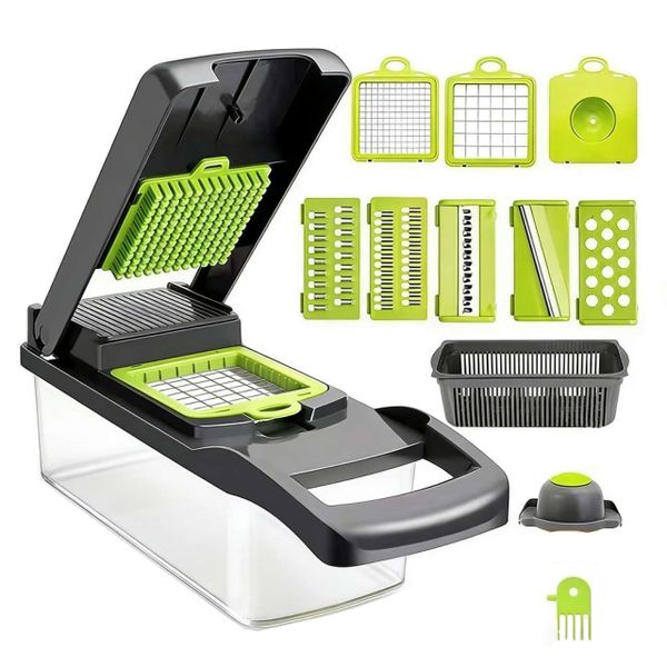 16 Piece Mandoline Slicer for Kitchen, Food Chopper, Vegetable Slicer