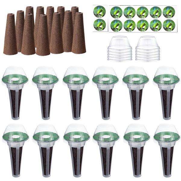 48 Piece Hydroponic Seed Pod Kit With Grow Sponges, Baskets, Domes, Labels