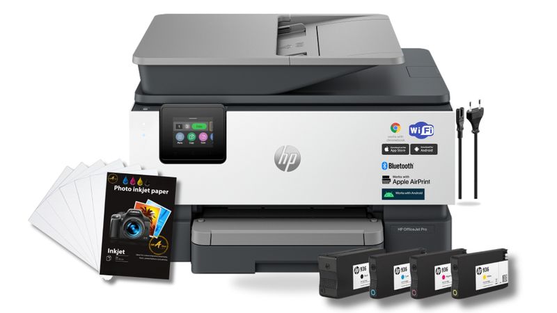 HP OfficeJet Pro 9120 Copy, Print, Scan,Bluetooth,Wi-Fi,faxes + Photo Paper