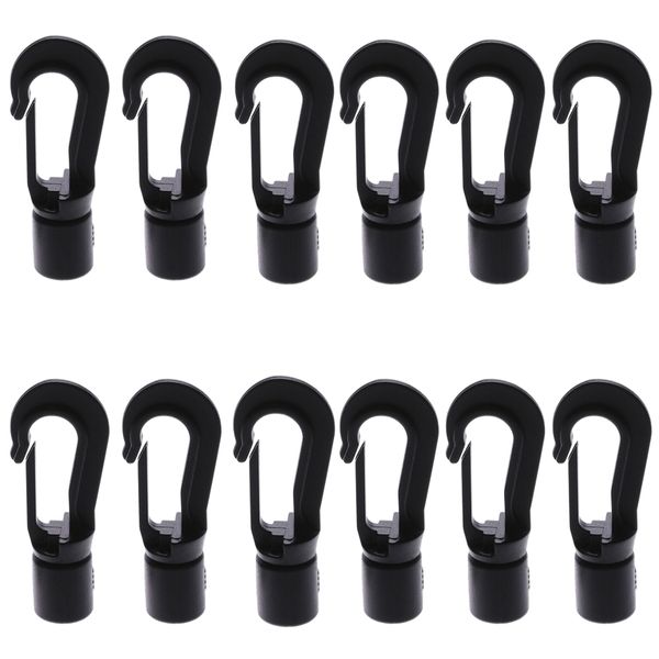 Camping Multifunctional Bungee Cord Hook Attachment Set of 12(4.5cm)