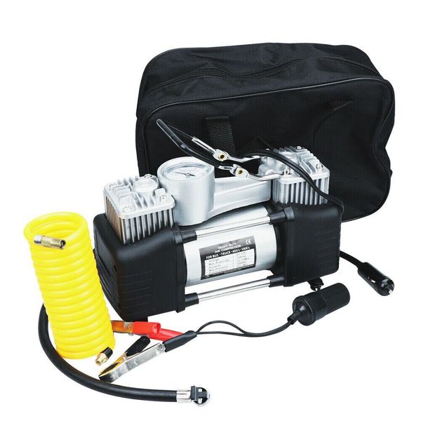 12V 150 PSI Double Cylinder Air Compressor Inflator Pump Car Tire
