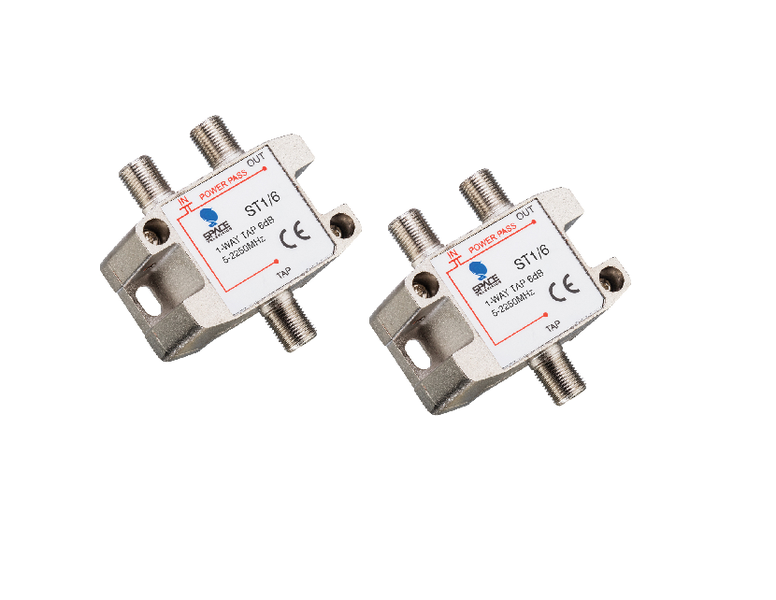 Space TV Satellite IF Tap - 1 Way - 6db (5 – 2250MHz) - 2 Pack