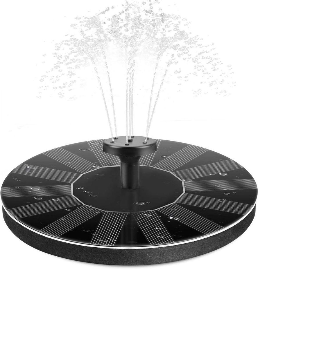 E-More Solar Fountain Pump 1.4W Circle Garden Solar Powered black