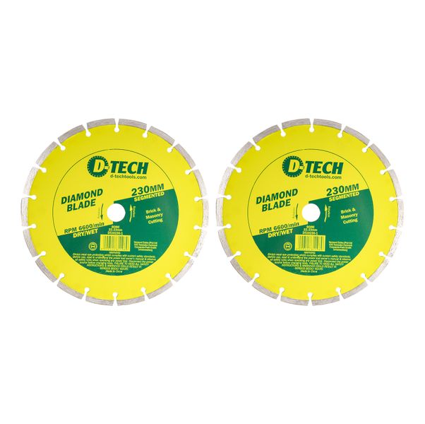 D-Tech Diamond Blade Segmented Std. 230 X 22.23Mm Bulk 2Pc