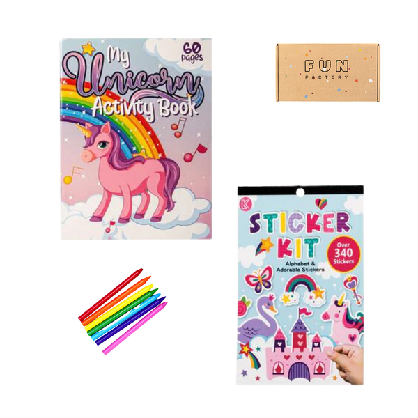 Unicorn activity bundle and crayons