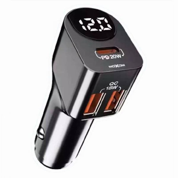 MX-VC17 38 W Car Charger - USB-C PD 20W + Dual USB-A QC18W