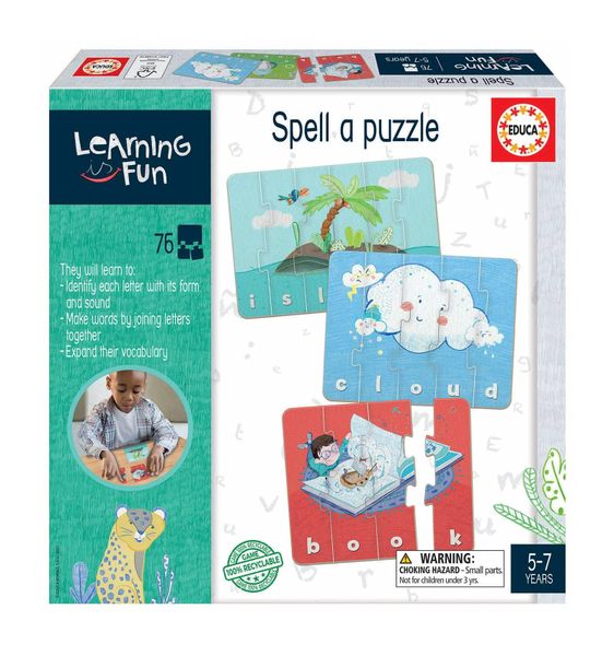 Educa Learning Puzzle - Spell a Puzzle - 76 Pieces