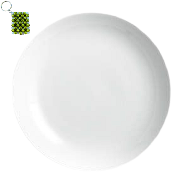 White Round Dinner Plate &amp; Key Holder