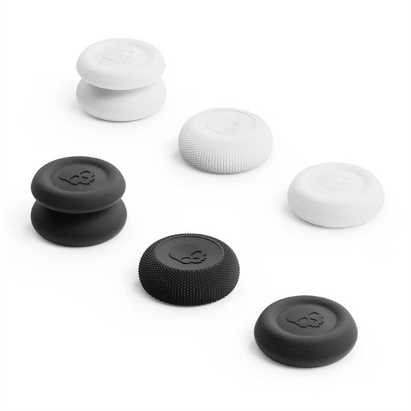 6 Pcs Thumb Grip Set Joystick Cap Thumbstick Cover for Ps4 Black White