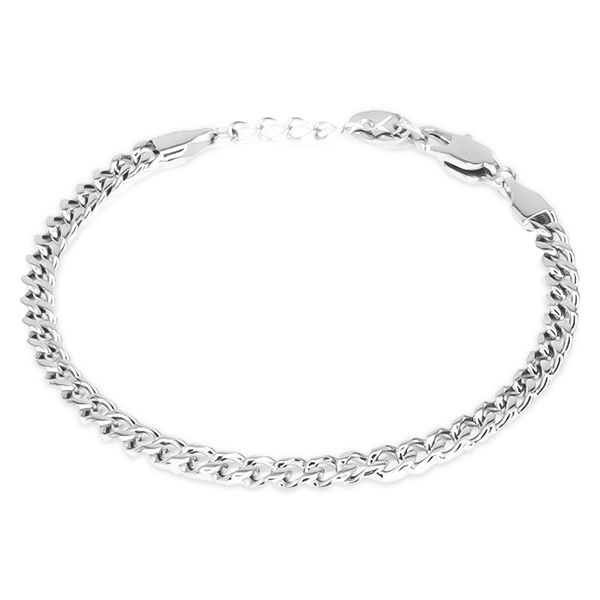 Colton James Premium Adjustable Silver Women's Cuban Bracelet - 16.5-18cm