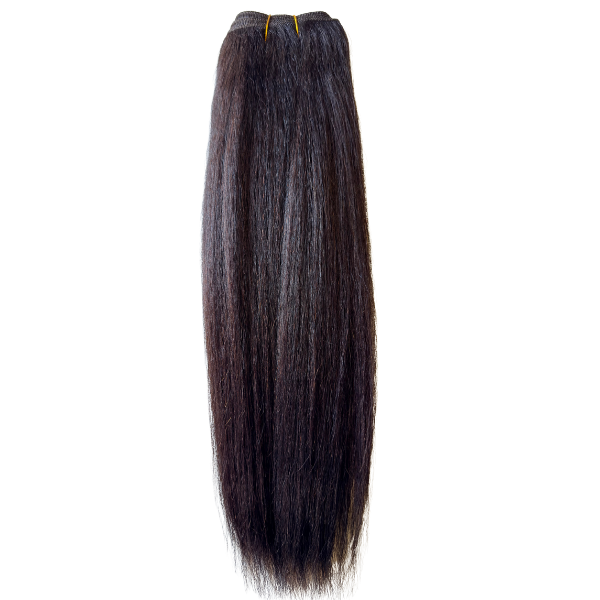 Yaki Straight Bundle Human Hair Pack Hair Kinky #2 Dark Brown 10 Inch 100g