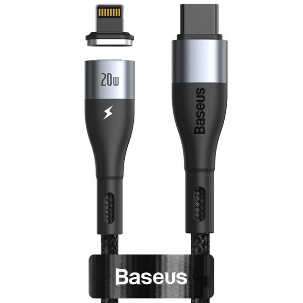 Baseus 20w - Magnetic Led Safe Fast Usb Type-C to Lightning Pd Cable - Black - 1 M