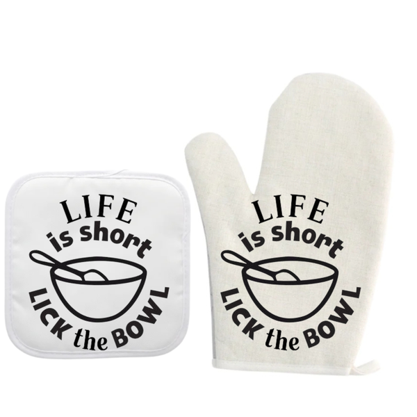 Life Is Short Oven Gloves And Pot Holder