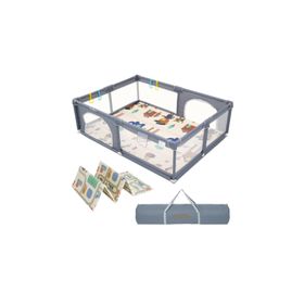 Baby Playpen Activity Center Set With Bag & Mat - Grey | Shop Today
