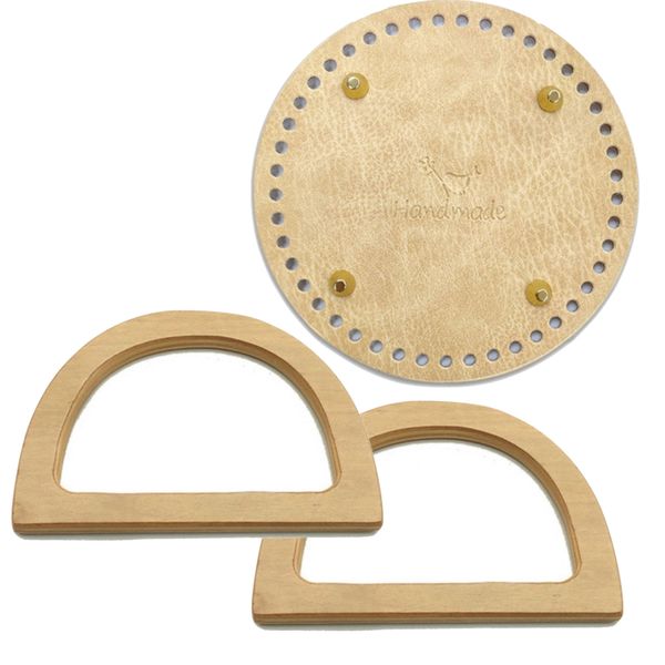 Craft Oval Bottom and Handle for Knitted Leather Bag Accessories