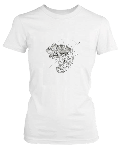 PepperSt Ladies White T-Shirt - Pyro Chameleon