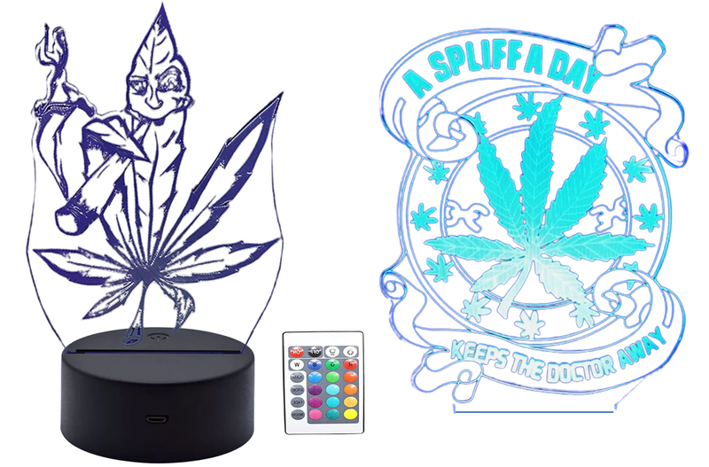 High Life Cannabis Leaf - Smart Creative LED Lamp Light / Double Plate