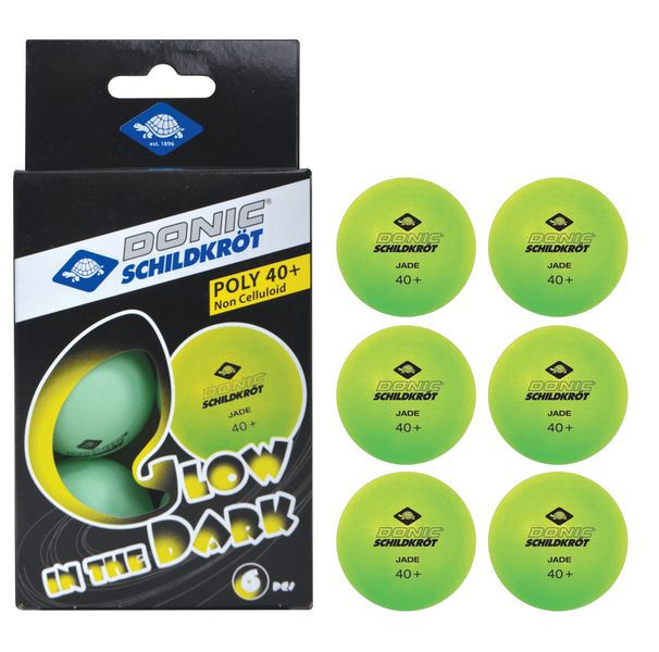 Donic-Schildkröt Glow in the Dark Table Tennis Balls - 6 Pieces
