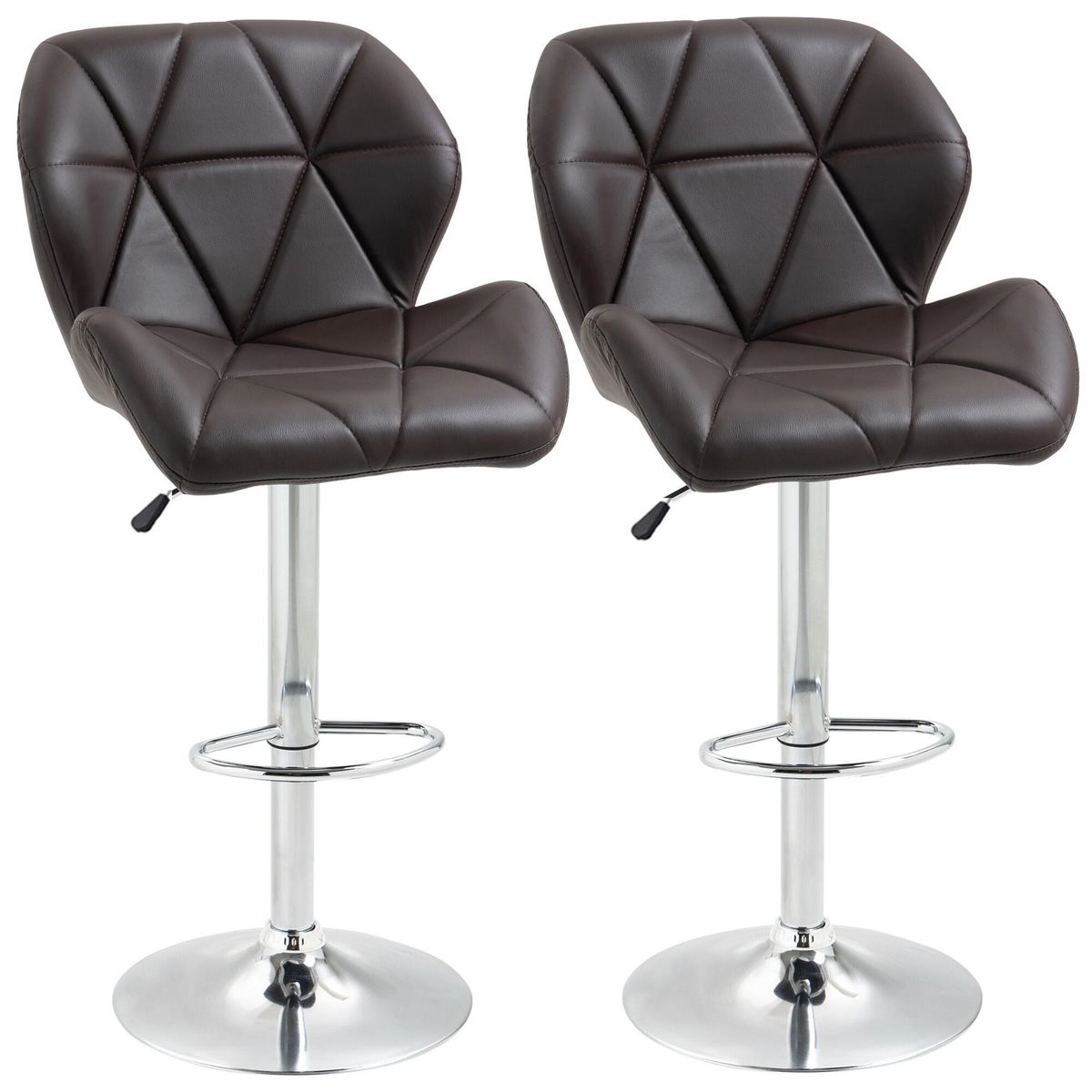 Diamond Padded Bar Stools Set of 2 Brown Colour Shop Today. Get