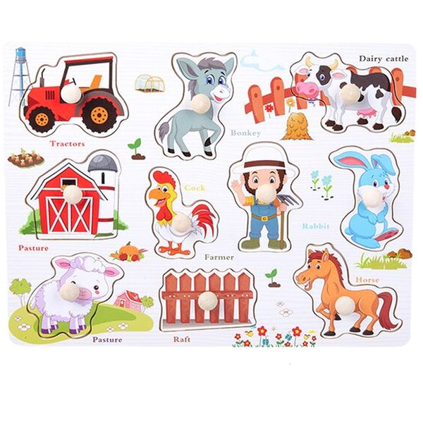 Hand Grab Wooden PuzzleToy With Mini Sketchpad WT-22