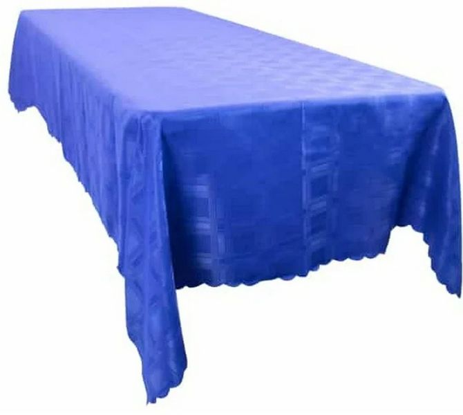 Elegant Table Cloth Block Design Print 1.5m X 2.5m - Royal Blue