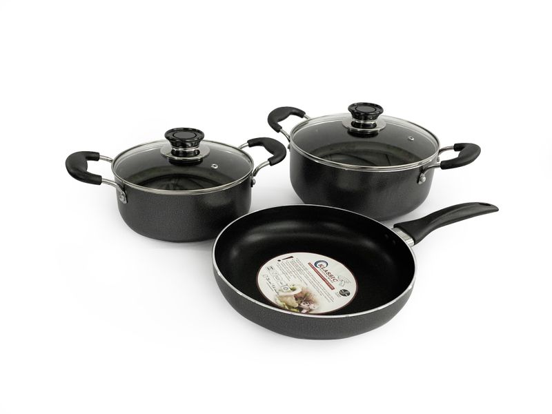 Le Chef Non Stick Casserole Pots and Klassic Fry Pan Combo 5pc Set