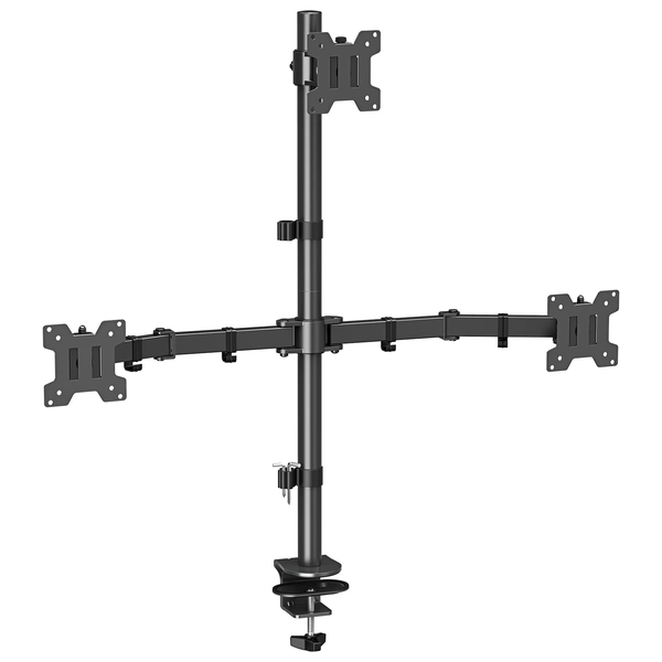 3 Arm Monitor Stand Adjustable Height Free Standing Compatible 14-32"Screen