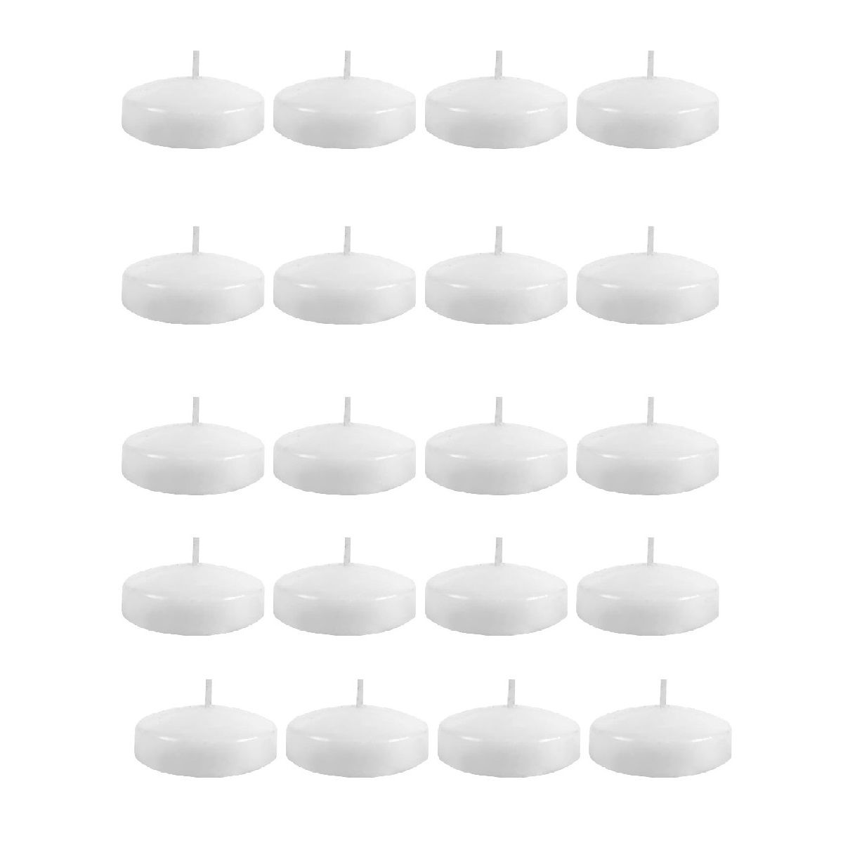 20 pieces floating candles 2 6 hour white unscented dripless wax discs