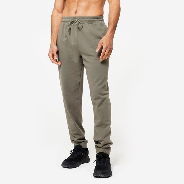 Domyos Men's Fitness Jogging Bottoms 500 Essentials - Ash Khaki