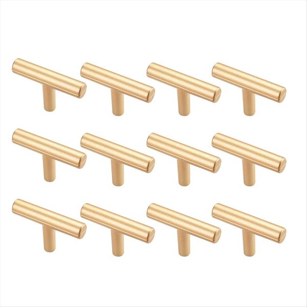 12 Pack Kitchen Cupboard Handles 46Mm T Bar Handles Compatible with None