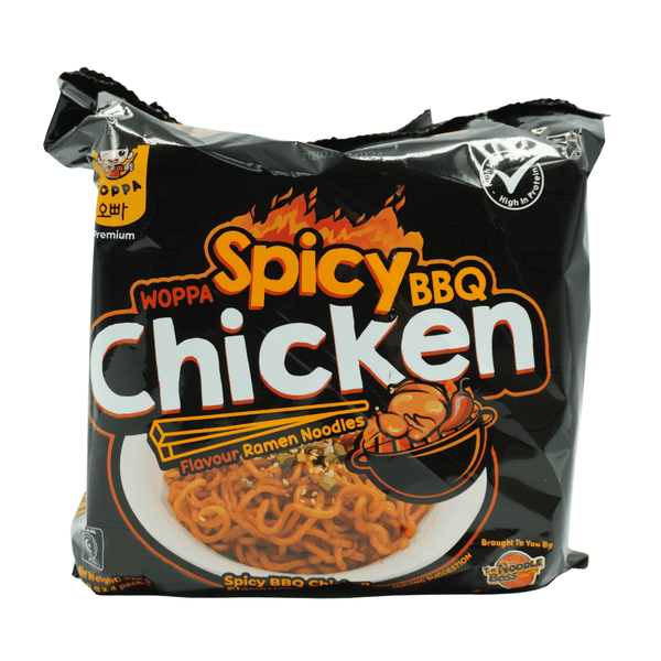 WOPPA Spicy BBQ Chicken Flavoured Ramen Noodles 4-Pack