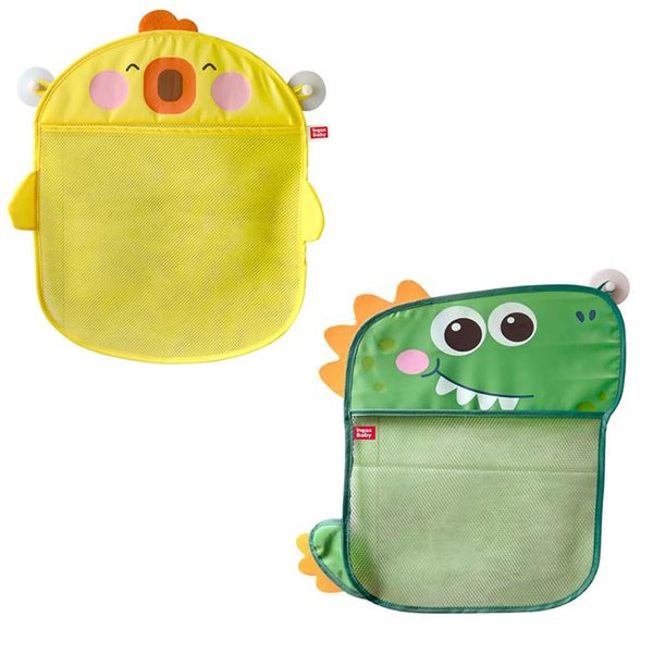 2 Pack Mesh Bath Toy Organizer with Hooks - Duck &amp; Dino Design