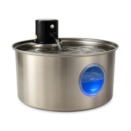 BNETA Pet W2 Rechargeable Battery Water Fountain Stainless Steel 3.2 L Image