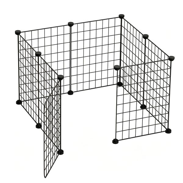 Foldable Metal Wire Pet Playpen DIY Dog Fence with Door Puppy House 47cm