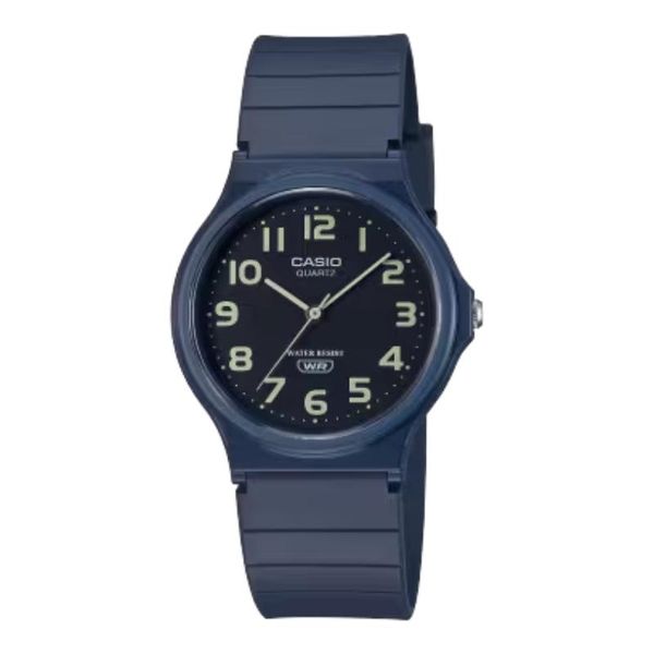 Casio Mens Blue Analogue Rubber Strap Watch-Mq-24uc-2bdf