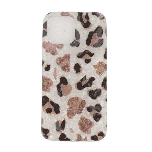 Pearl Leopard Print Cover with Lanyard Compatible with iPhone