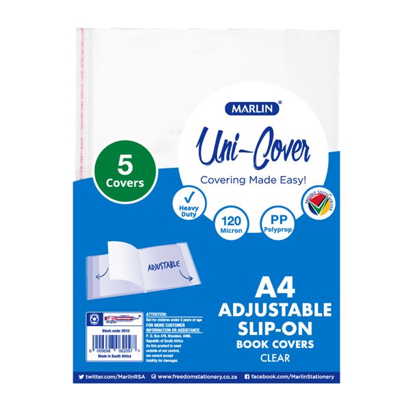 5 Piece A4 Adjustable Book Covers X 10 image
