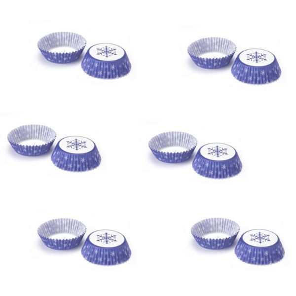 5 x 100 Pack Eddingtons Mini Fairy Cake Cupcake Muffin Cases Blue Snowflake