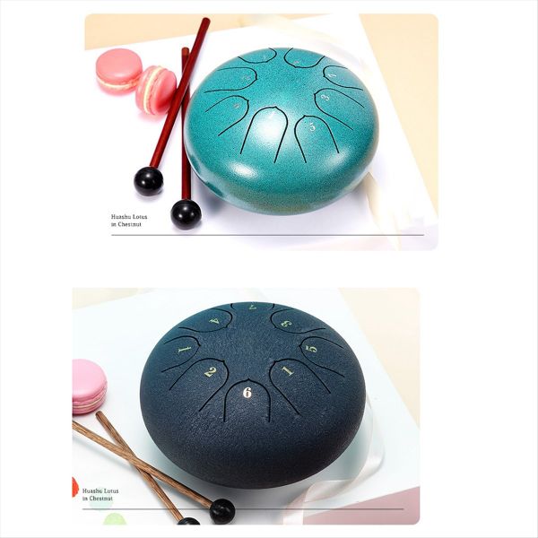 6Inch 8 Tone Hollow Drum Steel Tongue Drum Garden Rain Drum B